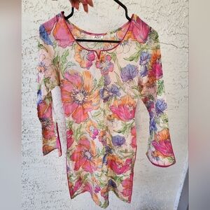 Anthropologie Asy Flower Watercolor Dress S